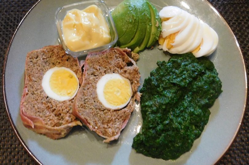Spinazie Gehaktbrood Ei Avocado - Weekmenu recept voor het avondeten - Ketogeen dieet Keto voor Beginners Nederland België