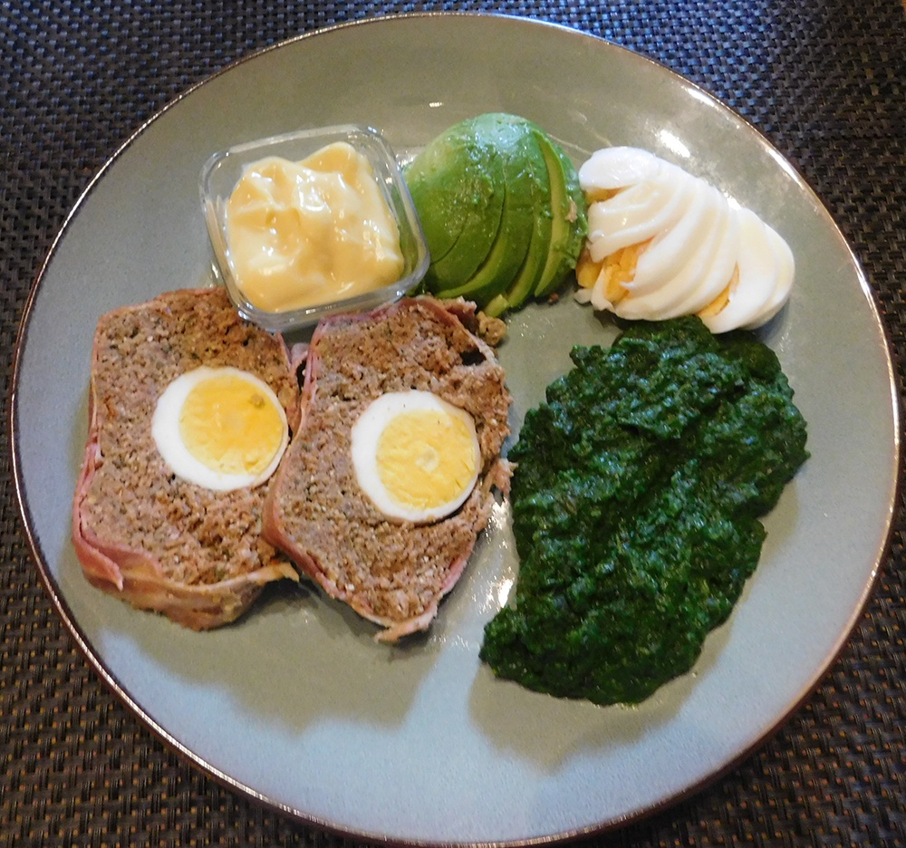 Spinazie Gehaktbrood Ei Avocado - Weekmenu recept voor het avondeten - Ketogeen dieet Keto voor Beginners Nederland België