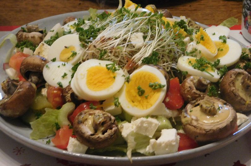 Salade met Gemarineerde Champignons en Feta